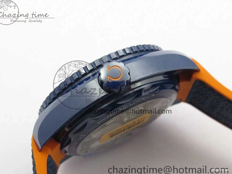 0316 Planet Ocean 45.5mm Big Blue Real Ceramic VSF 1:1 Best Edition on Blue Rubber Strap A8906 Super Clone Unique 7896